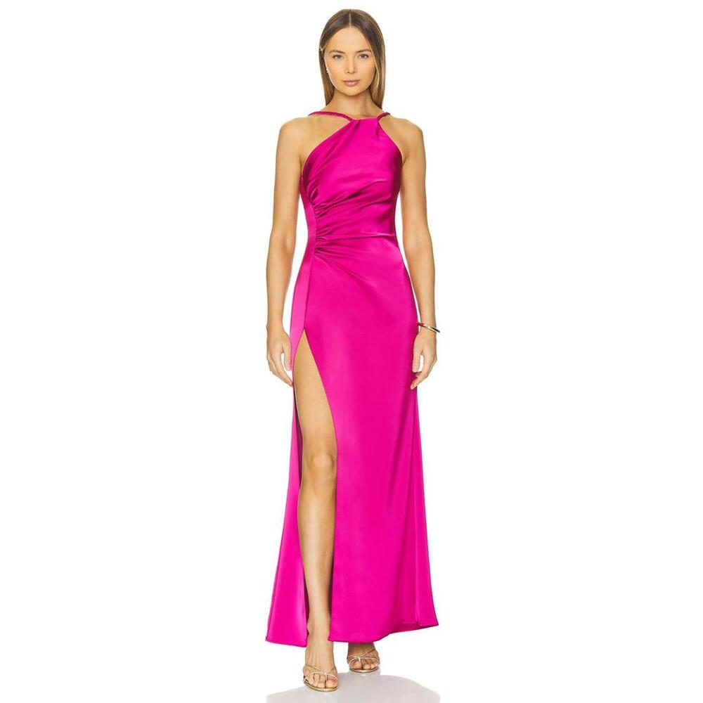 Katie May Zahra maxi Dress in Pink Peacock